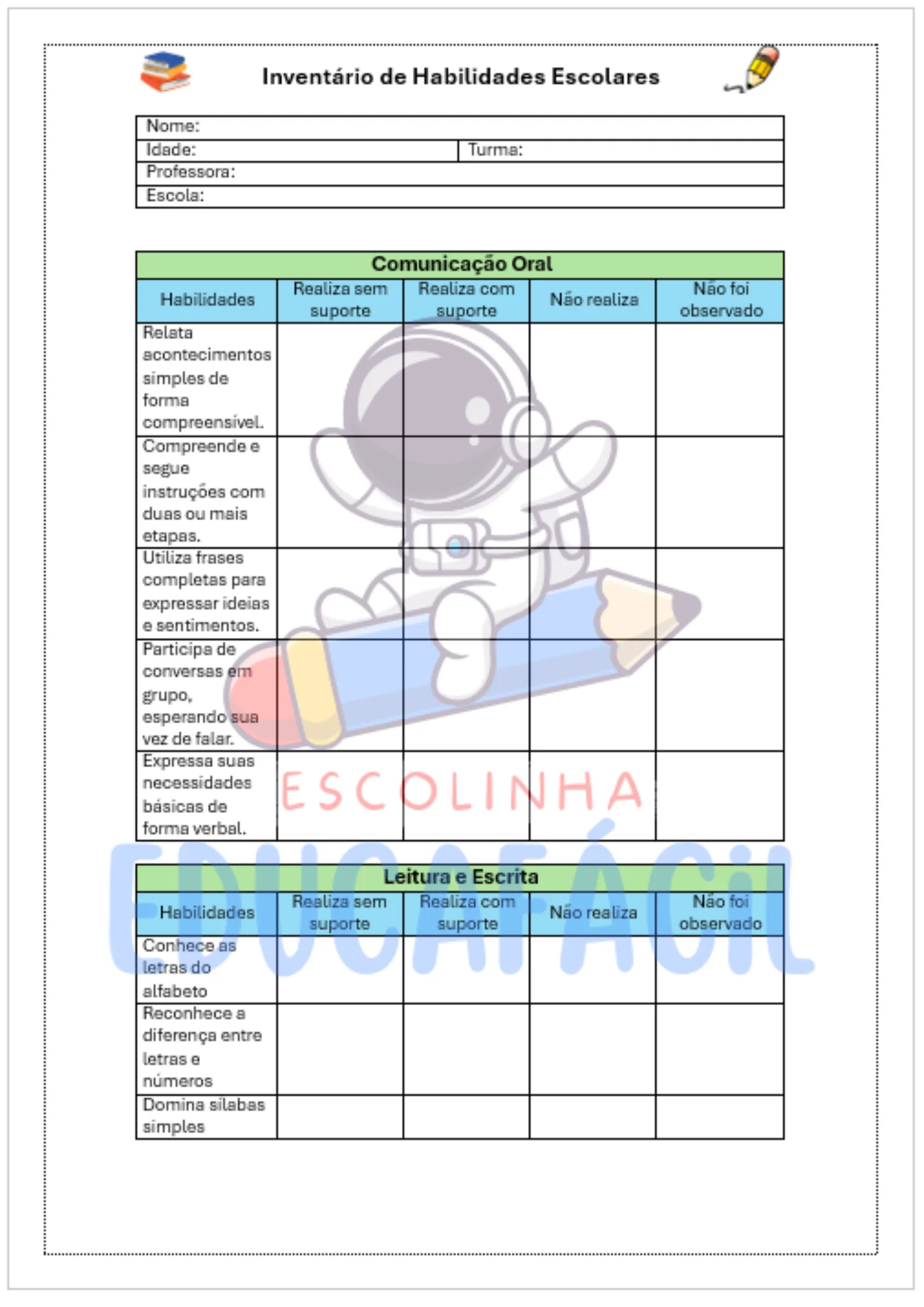Inventário de habilidades